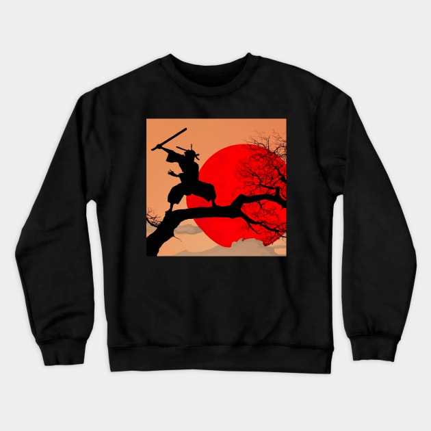 Kenjutsu Sword Digital Japanese Art Crewneck Sweatshirt by chi8chu